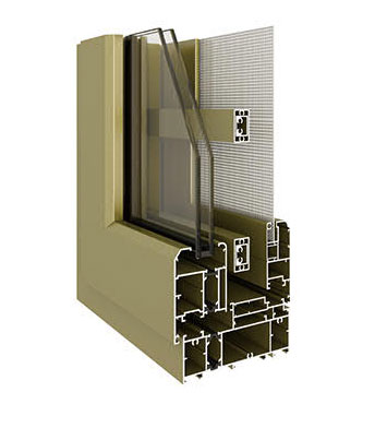 120G系列隔热窗纱一体平开窗